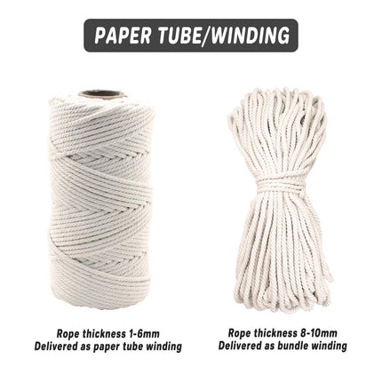Cotton Rope Macrame Cord 1-12mm DIY Craft Tapestry Binding Decorative String