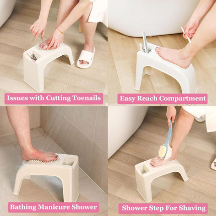 2 PCS Pedicure Stool Foot Care Nail Art Nail Cutting Stool Non-Slip Base Durable