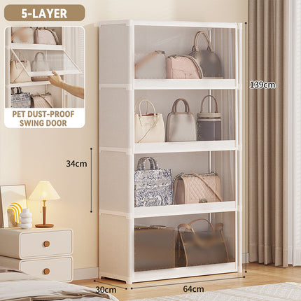 Dustproof Storage Cabinet with Clear Doors Large Capacity for Home Office Use