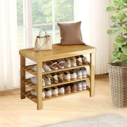 Sit-On Shoe Rack Storage Bench for Entryway Hallway Home Space Saving Durable