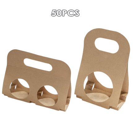 50PCS Kraft Paper Packaging Box Fruit Gift Bag Single Double Handle for Party
