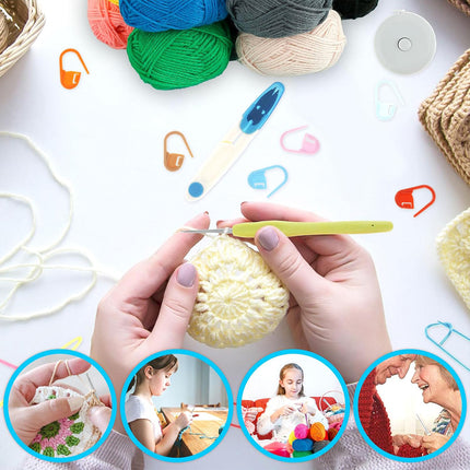 73PCS Knitting Sewing Kit Set with Needles Threads Scissors for Sewing Projects