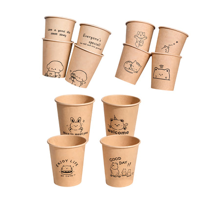 300PCS Disposable Food-Grade Paper Cups 250ml LeakProof for Party Water Hot Cold