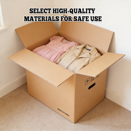10PCS Portable Hard Cardboard Box Built In Handle Moving Shipping Storage Use