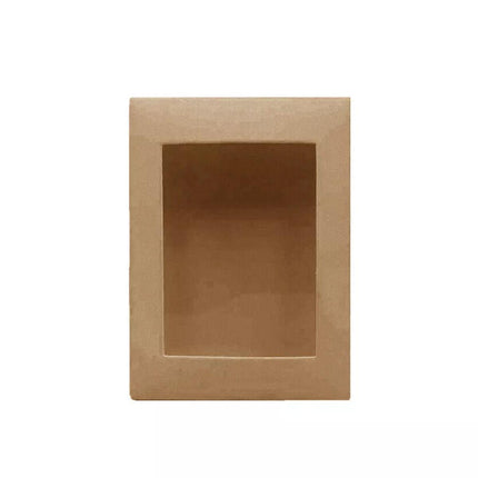 50PCS Kraft Paper Gift Boxes with PVC Window White Black Bakery Packaging Carton