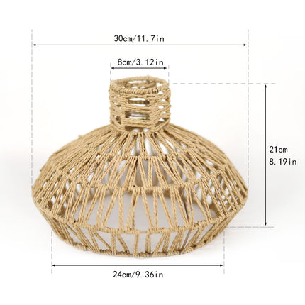 Natural Paper Rope Woven Lampshade 30x21cm Rattan Style Pendant Light Shade
