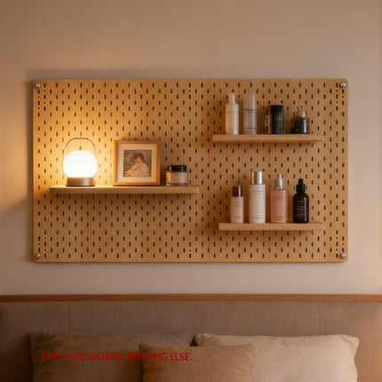 Wall Mounted Pegboard Storage Rack No Drill Organizer Tool Shelf Home Office