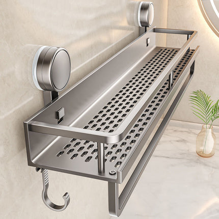 Suction Cup Rack Space Aluminum For Bathroom Washstand Toilet Hole Free Storage