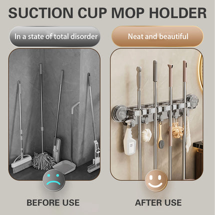Wall-mounted Mop Fixing Rack Universal Model Strong Suction Cup Bathroom Rack