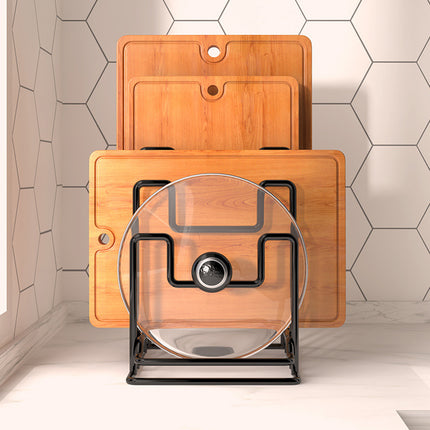 2PCS Metal Cutting Board Holder Rack Kitchen Bench Organiser for Lids Chopping Boards