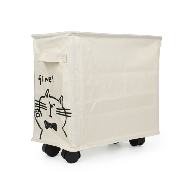 Storage Basket Under Bag Table Wheeled Trolley Movable Storage Basket for Home