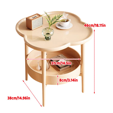 Double Layer Side Table Space Saving Durable Sturdy for Living Room Bedroom Use
