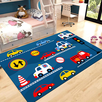 Cartoon Traffic Play Mat Kids Room Rug Car Track Game Floor Carpet Non Slip
