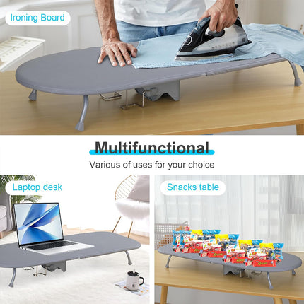 Foldable Ironing Board Wall Mount Compact Laundry Press Stand with Iron Holder