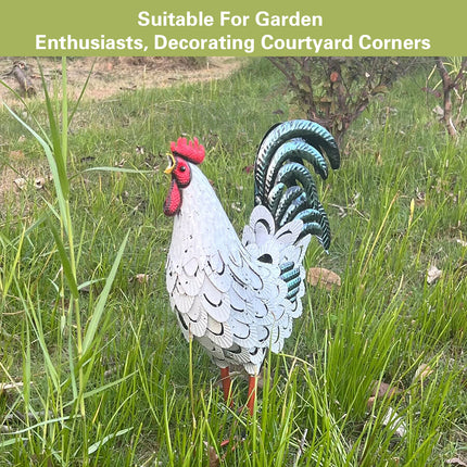 Metal Rooster Standing Decoration Rustproof for Home Garden Yard Patio Ornament