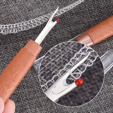 20PCS Wood Grain Seam Ripper Thread Cutter Sewing Tool With Lid Durable