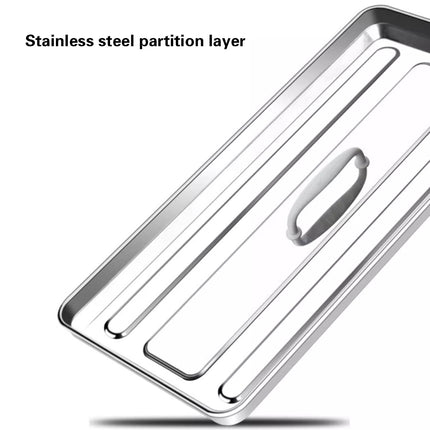 Portable Stainless Steel Toolbox Storage Organizer Durable Hand Carry Tool Case