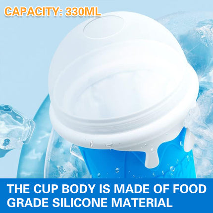 Portable Silicone Smoothie Cup 330ml Leak-Proof Reusable Outdoor Home Office Use