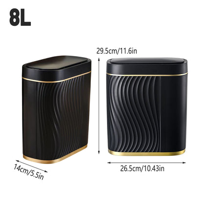 Sensor Trash Can 8L Narrow Black Smart Bin Touchless Bathroom Toilet Waste Bin