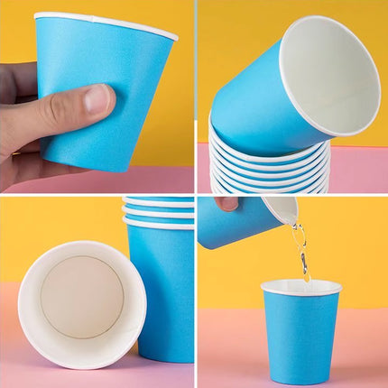 300PCS 6Coloures Paper Cups Food-Grade Paper for Party Water Hot Cold Decor Use
