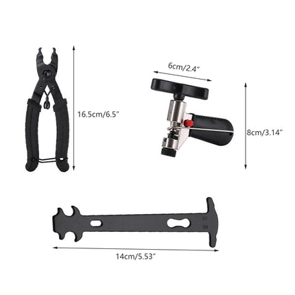 3pcs Bicycle Chain Splitter Tool Bike Link Breaker Pliers Repair Removal Kit Set