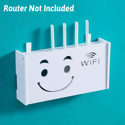 No Drill Wall Mounted Router Storage Box Cable Organizer for WiFi Router Use