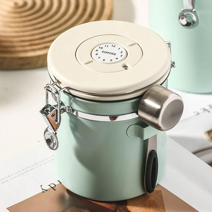 1.5L or 1.8L 304 Stainless Steel Airtight Jar with Vent Valve For Coffee Bean Tea