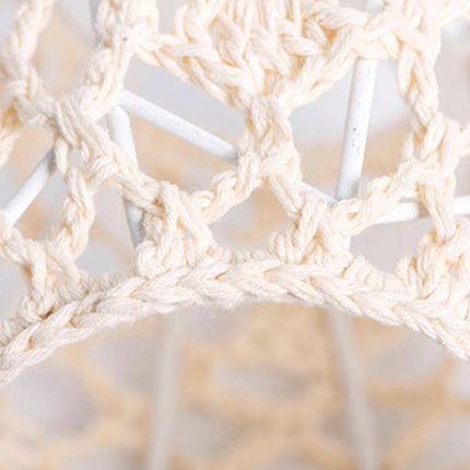 Paper Rope Pendant Light New Chinese Style Rattan-Like Lampshade Lamp 15x15cm