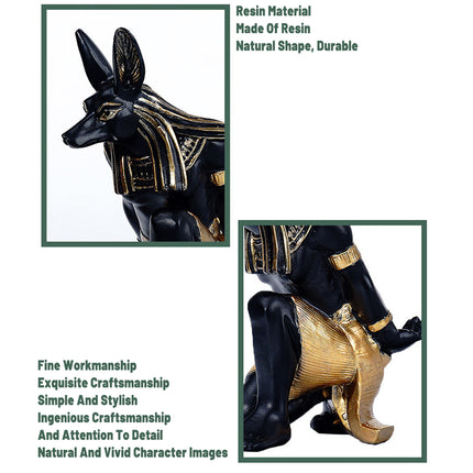 Wooden Anubis Stand Ornaments Egyptian Style for Home Display Decorative Use