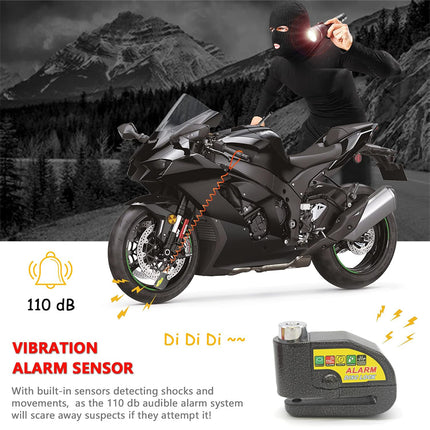 Bike Anti Theft Alarm Lock Waterproof 110dB Loud Sound Bicycles Outdoor Security