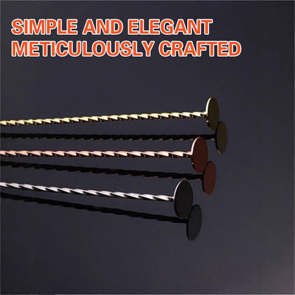 Stainless Steel Cocktail Bar Spoon Twisted Handle Mixing Stirring Muddler 27cm
