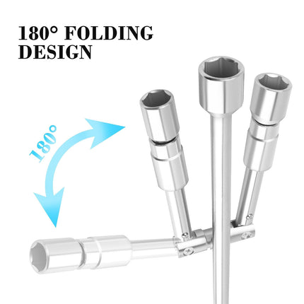 Foldable Tire Wrench Set Carbon Steel For Car SUV Truck Auto Repair Tool Kit