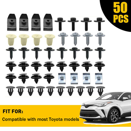 50PCS Car Fastener Set for Auto Body Trim Bumper Fender Replacement Repair