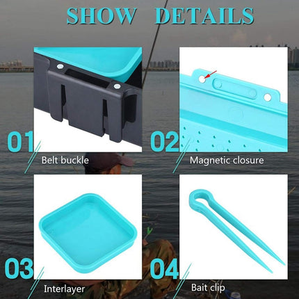 Red Worm Bait Box Large Fishing Tackle Container Moisture Retention Live Storage