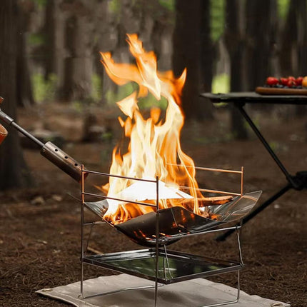 Outdoor Portable Camping Bench Grill Ultra Light Detachable Fire Burning Stove