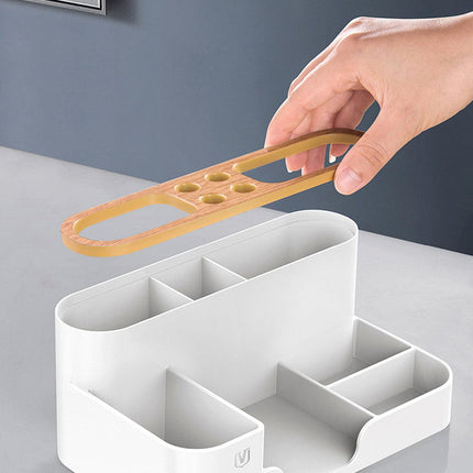 Office Organizer Pen Holder with Slots for Pens Phone Cards Remote Sticky Notes