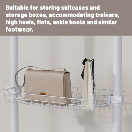 Modular Floor-Standing Clothes Rack Adjustable Height for Home Clothes Storage