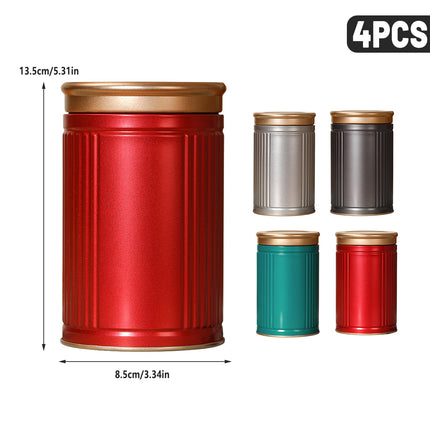 4PCS Tea Storage Container Portable Tea Sealed Jar Home Office Empty Tea Can