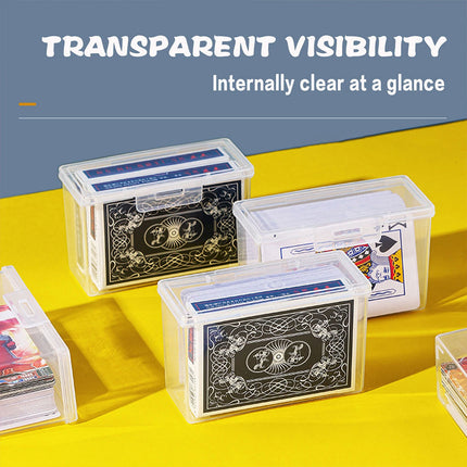 Card Storage Box Set 4PCS Plastic Transparent Case for Game or Business Cards