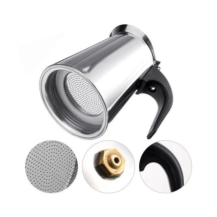 300ml Stainless Steel Moka Pot Coffee Maker Espresso Maker Durable HeatResistant