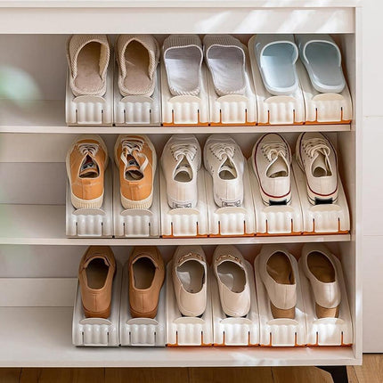 20pcs Shoe Slots Organizer Adjustable Double Layer Shoe Rack Stackable Support
