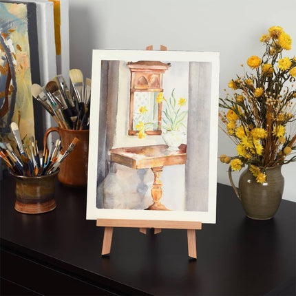 Tabletop Solid Wood Easel Adjustable Height Foldable for Art Sketch Oil Painting