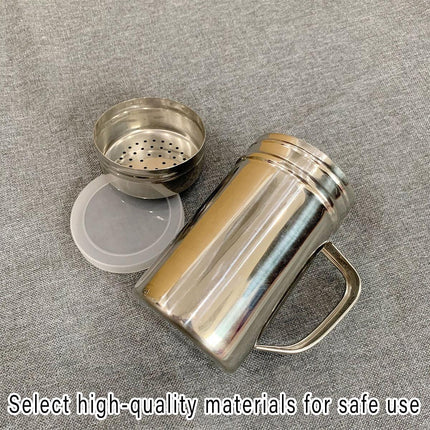 Stainless Steel Dusting Canister with Lid and Handle Kitchen Storage Container