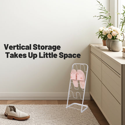 Metal Floor Standing Slipper Rack for Entryway Hallway Bathroom Space Saving
