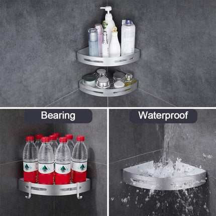 Wall Mounted Bathroom Shelf Triangle Corner Shower Storage Rack for Toiletries