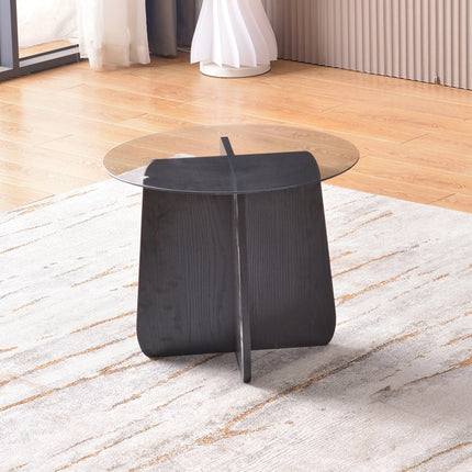 1/2pcs Modern Round Glass Coffee Table Home Side Table Living Room Furniture Set
