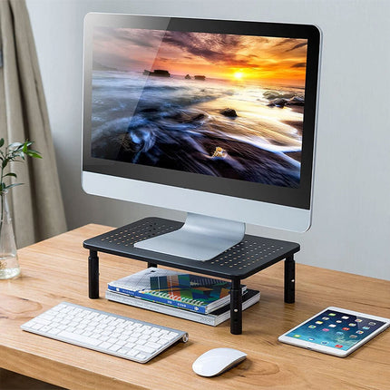 3 Height Adjustable Monitor Riser Laptop Printer Computer Stand Desktop Shelf