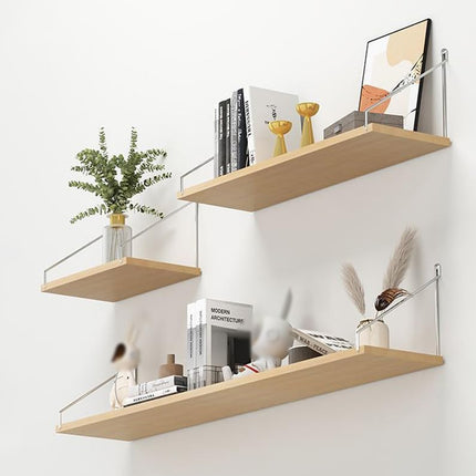 3 PCS Hole Free Wall Mounted Shelf Decor Space Saving for Home Bedroom Storage