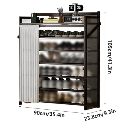 7 Tier Foldable Shoe Rack Space Saving Durable Dustproof for Home Enterway Use