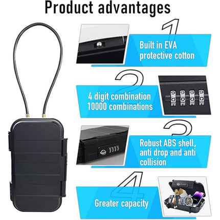 Anti Theft Beach Box Waterproof Portable Lock Storage Handheld Phone Organizer
